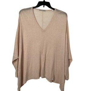 Skin Women's Lightweight‎ Pink Knit Sweater Size XS/S V- Neck Oversized